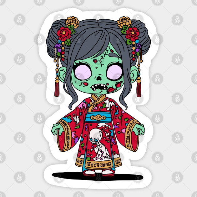 Cute Chinese Zombie Sticker by H. R. Sinclair